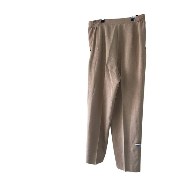 Hana Sport Vintage Womens Trousers Size 14 Tan Textured Knit Pockets Casual - Picture 3 of 12